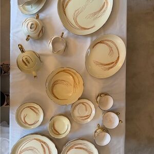 Elegant Cream and Gold Dinnerware Set